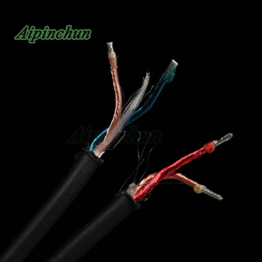 Aipinchun TPE 헤드폰 수리 케이블 DIY 헤드셋 교체 와이어 (마이크 볼륨 컨트롤러 포함) 약 1.5 미터 검정색