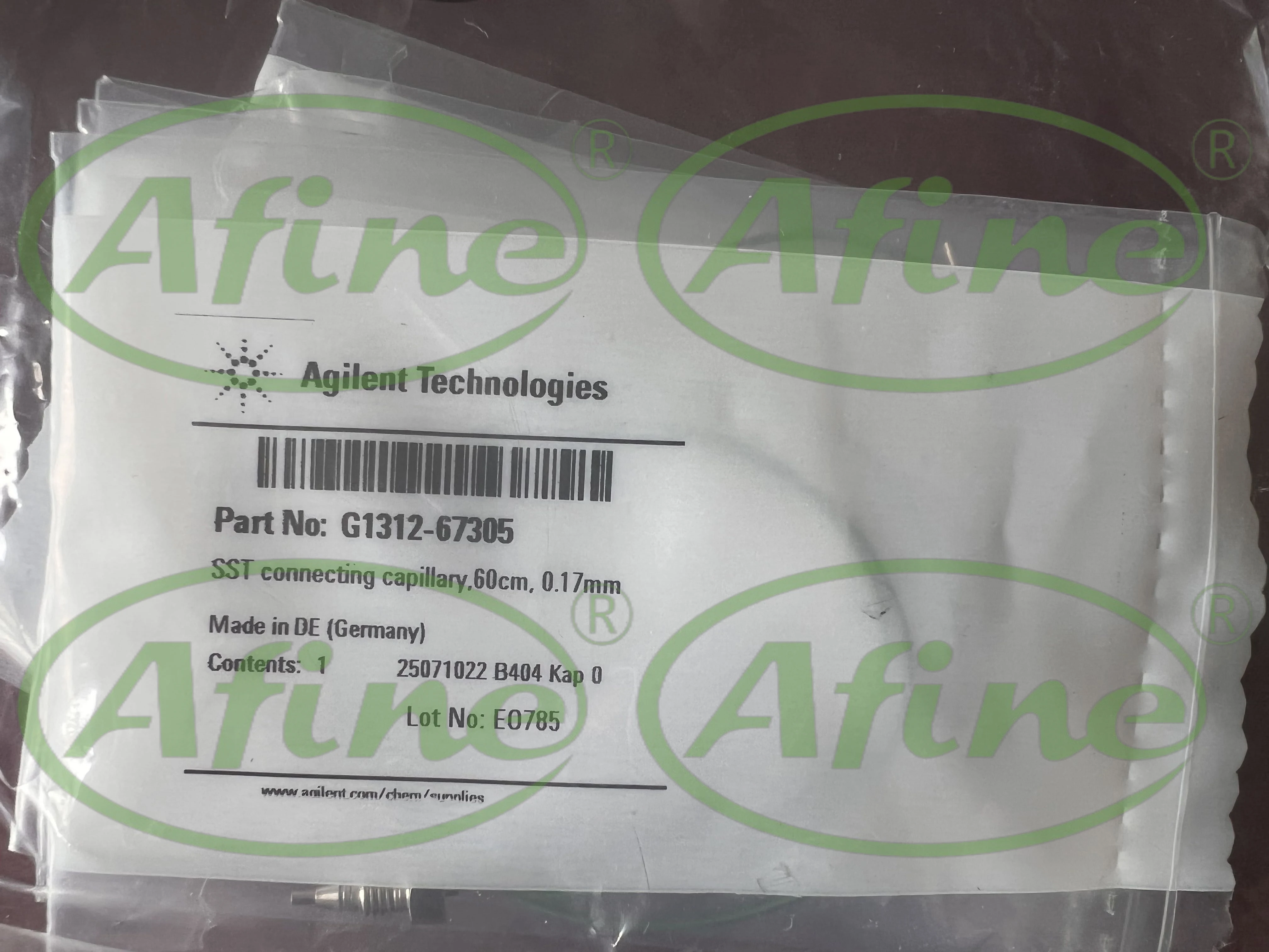 

AFINE Agilent Capillary Stainless Steel, 0.17 x 600 mm, S/S, ps/ns (G1312-67305)