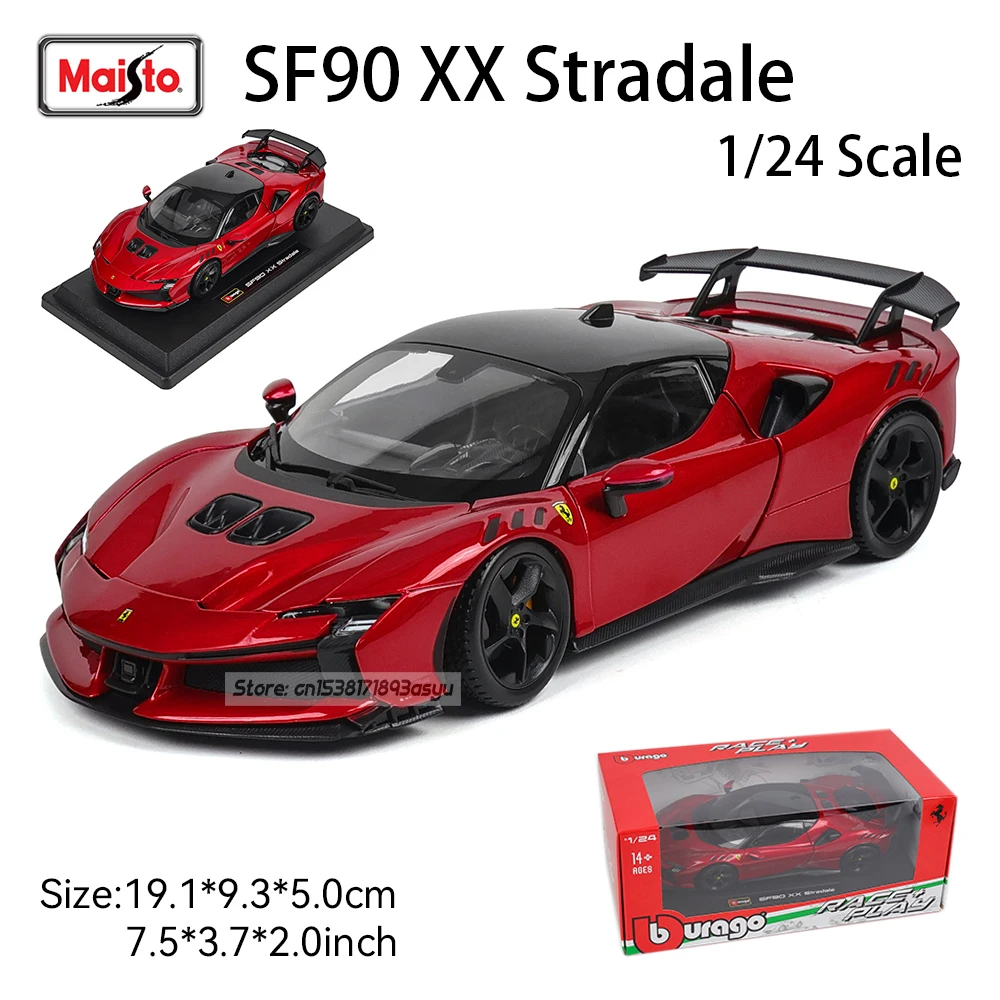 

Коллекционная модель автомобиля Bburago 1:24 Ferrari SF90 XX STRADALE, литая под давлением, из сплава, роскошная, игрушка, подарок на день рождения для мальчика