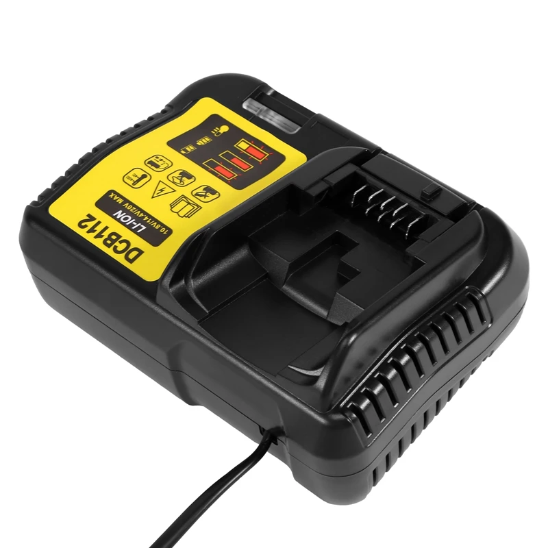 

T31C-Dcb112 Li- Battery Charger For Dewalt 10.8V 12V 14.4V 18V Dcb101 Dcb200 Dcb140 Dcb105 Dcb200 Black
