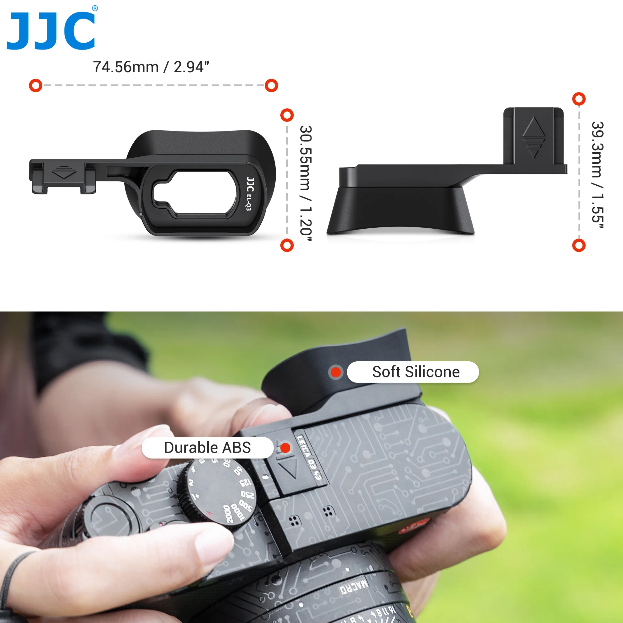 JJC Extended Widened Soft Silicon Camera Viewfinder Eyecup for Leica Q3 43 Q3 Eyepiece Eyeshade Protector Not Affect LCD Monitor