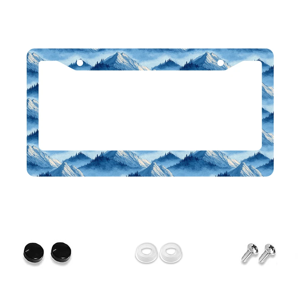 1 قطعة مشهد الجبل الأزرق 2-Hole إطار لوحة الرخصة مادة الألومنيوم 6x12 بوصة مع المسمار مجموعة الرجعية الجدة سيارة الديكور