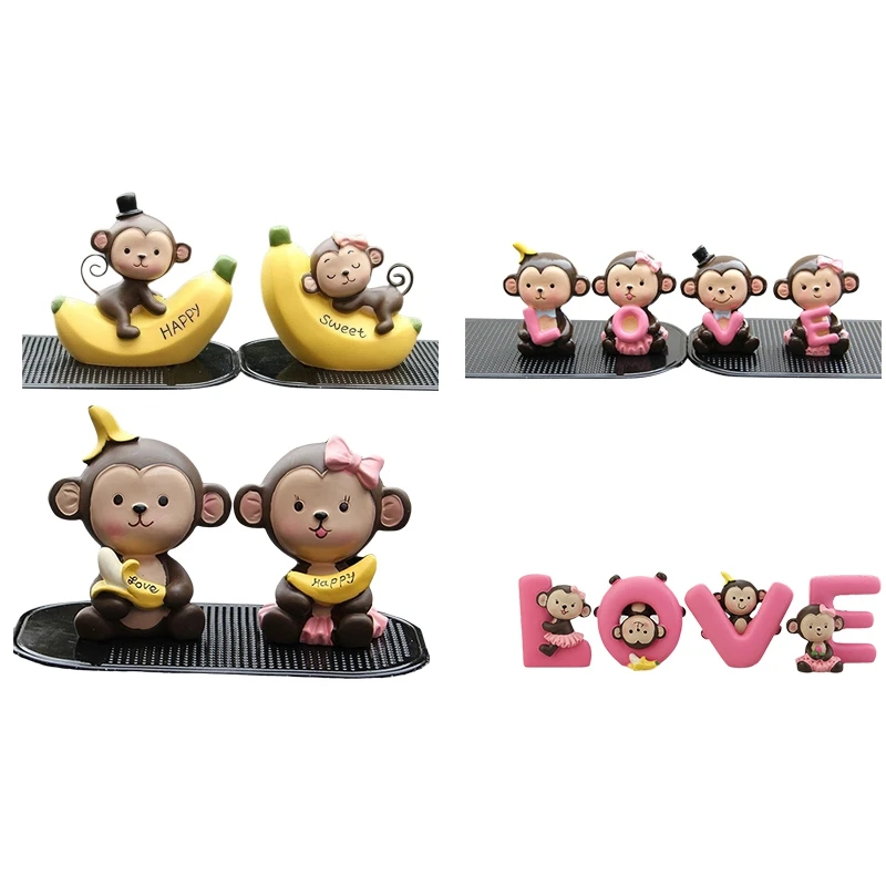 Car Accessories Fashion Cartoon Cute Banana Monkey Doll Car Dashboard Decoration Car Accessories