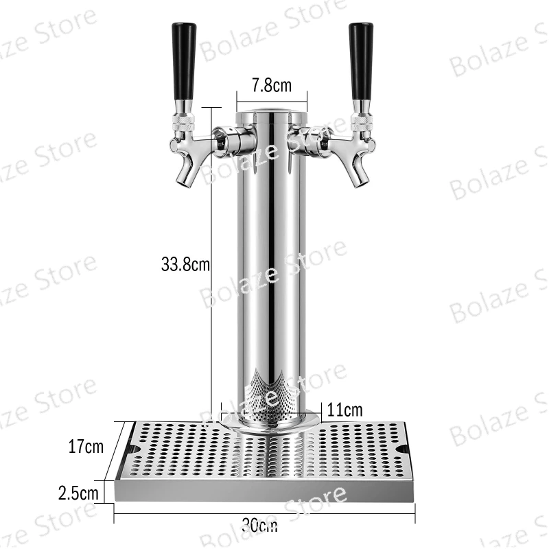 Double Tap Beer Conversion Kit, Stainless Steel Keg Tower Beer Conversion with Dual Gauge Regulator D System Keg Coupler