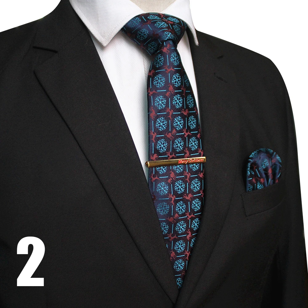 EASTEPIC 8 cm Weihnachten Krawatten für Männer Krawatte Set Qualität Taschentuch Exquisite Clip Rot Jacquard Krawatte männer Zubehör Weihnachten geschenk – Detail 5