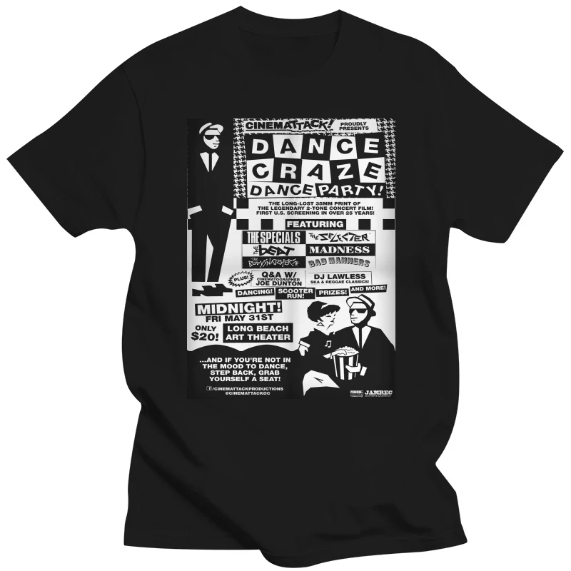 2 toni Ska Top Tee T Shirt Mens The Specials Dance Craze Madness 2 Tone Selecter Top T-Shirt di alta qualità