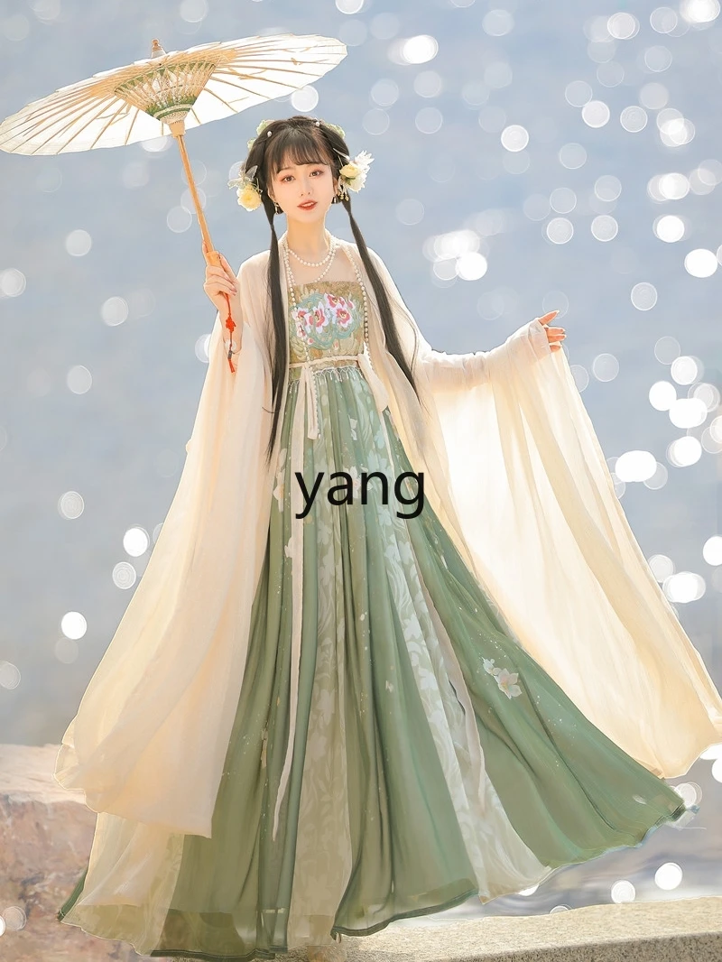 LMM Hanfu – chemise à manches longues pour femmes, véritable costume quotidien brodé, été