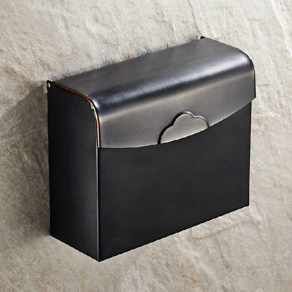 

Black Oil Rubbed Brass Wall Mounted Toilet Paper Holder Bathroom Shower Shelf Storage Basket Paper Towel Tissue Box Nba300