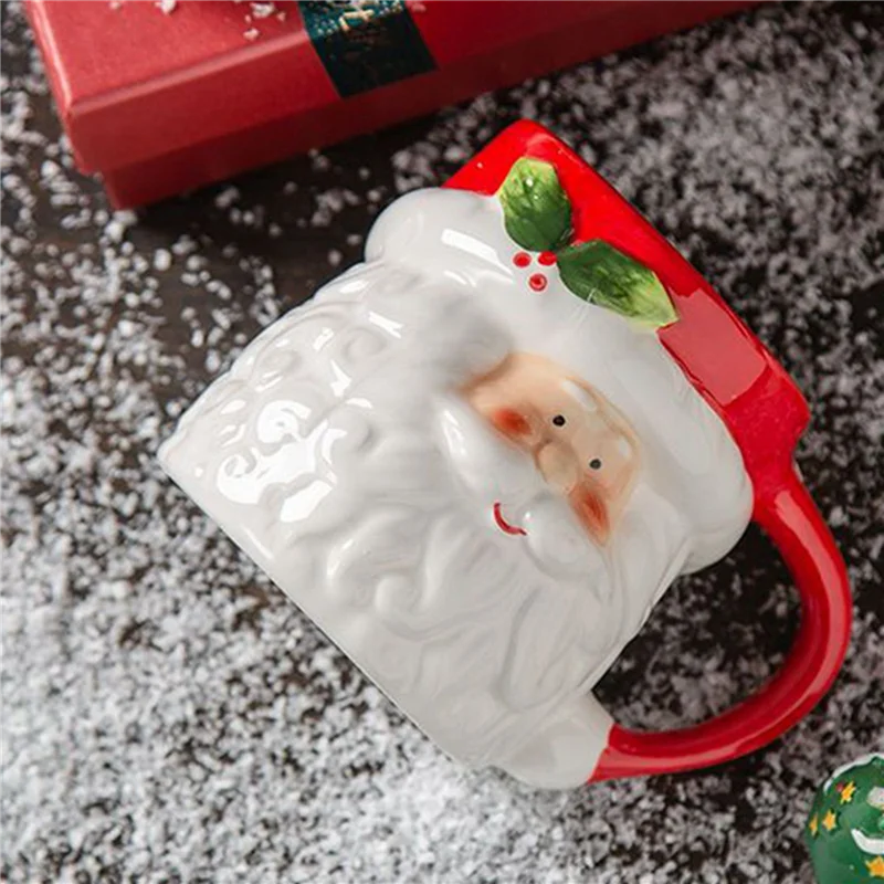 ホットセール-2X 400 ミリリットルマグ漫画かわいいかわいいクリスマスマグ 3D カップミルクコーヒーウォーターカップマグ