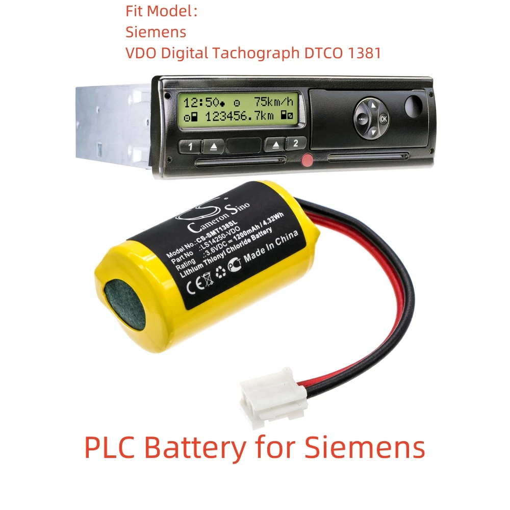 

Li-SOCl2 PLC Battery for Siemens,3.6V,1200mAh,VDO Digital Tachograph DTCO 1381,LS14250-VDO A2C59511954 A2C59511954X