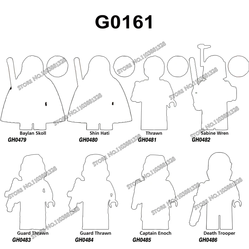 G0161 Мини-фигурки героев фильмов, конструкторы, игрушки из кирпичиков: Байлан Скайол, Шин Хати, Траун, Сабина Врен, Гард Траун, DIY-игрушки