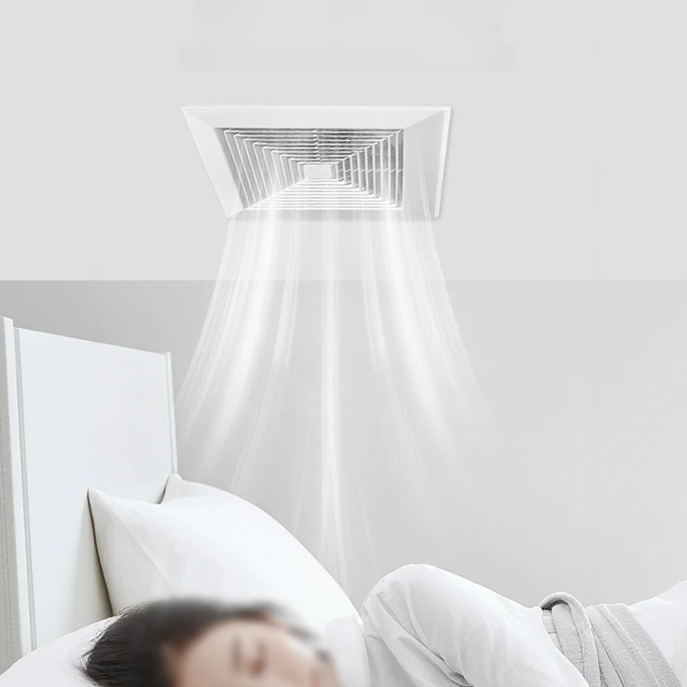 Quiet Bathroom Ventilation Fan Energy Star 25 CFM 2.0 Sones Modern White Grille 30x30cm Easy Mount Foldable Brackets