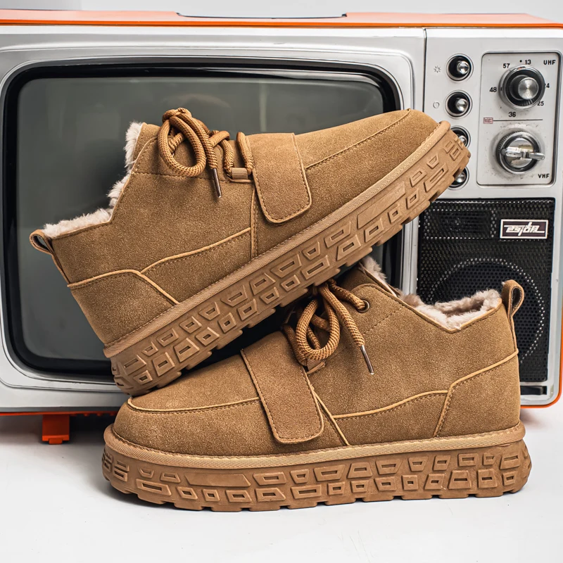 

Outdoor Hiking Boots for Men Platform Snow Shoes Boots Plush Keep Warm Women Boots Winter Ankle Boots Comfortable Walking Shoes