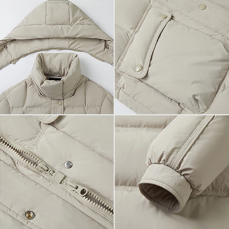 Chericom longo para baixo jaqueta pato para baixo enchimento feminino com capuz jaquetas solto-ajuste moda casual quente casacos femininos y309167y