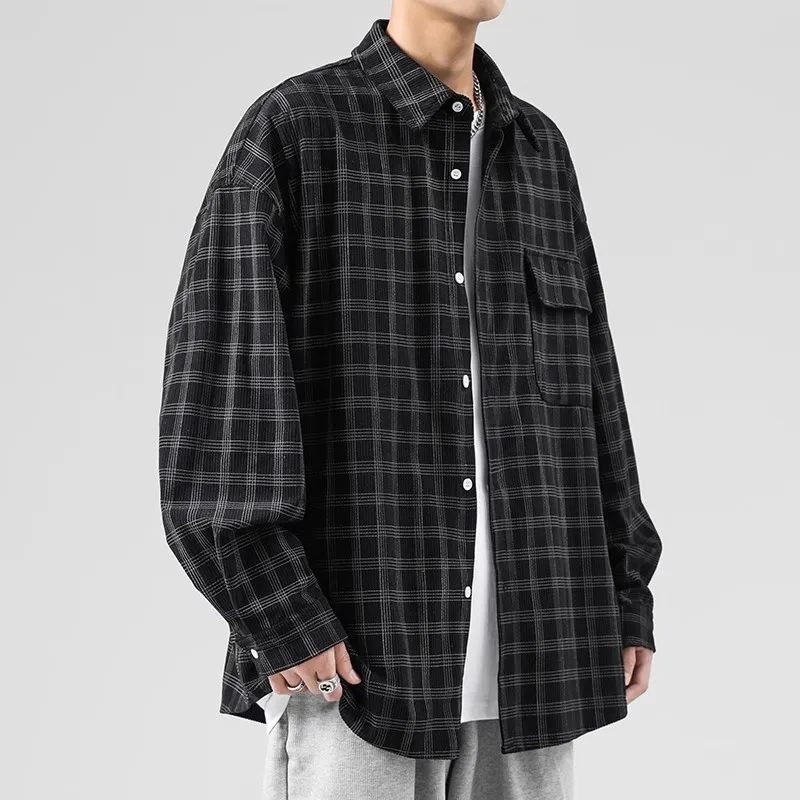 

Новинка осени 2024, мужские вельветовые длинные свеки в клетку, большие размеры, модные модные повседневные брюки с высокой талией и высокой талией