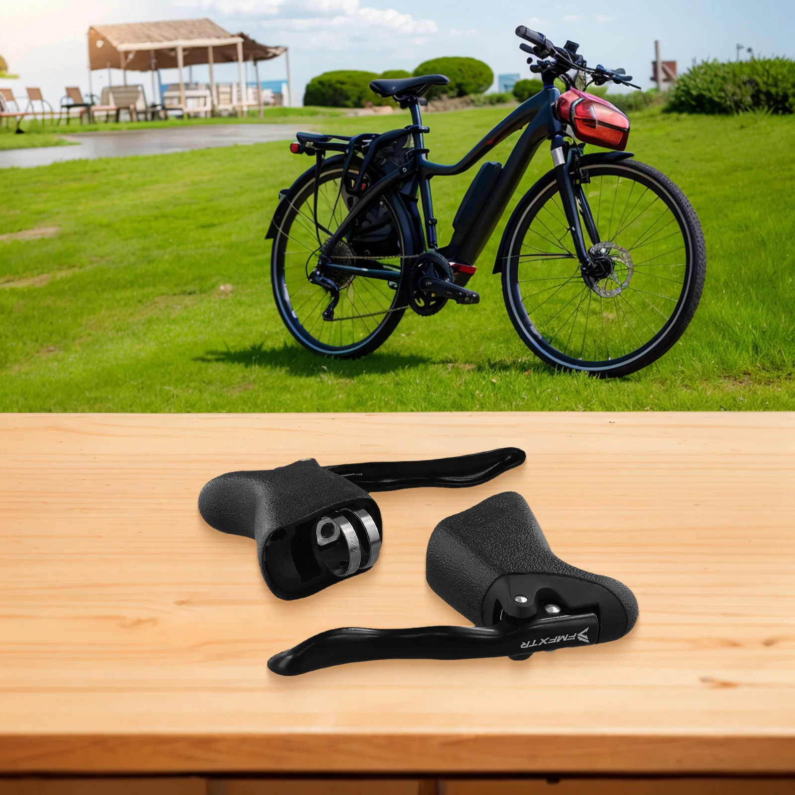 고속도로 브레이크 레버 조정 가능한 클램프 로드 자전거 브레이크 레버 세트(블랙) 간편한 설치 및 다용도 호환성