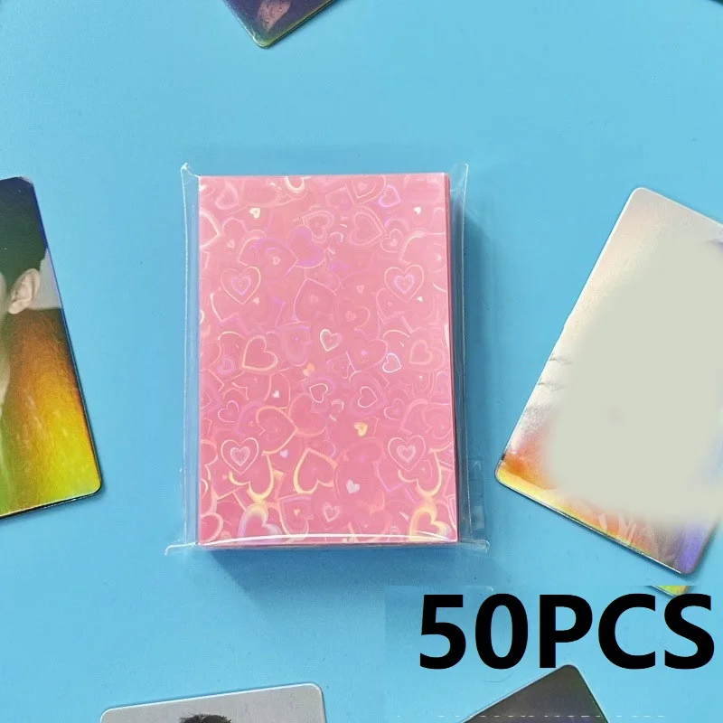 50 STKS Hart Mouwen Kleur Fotokaart Mouw Fotokaart Houder Kpop Popcorn Mouwen Fotokaart Verpakking BQ01