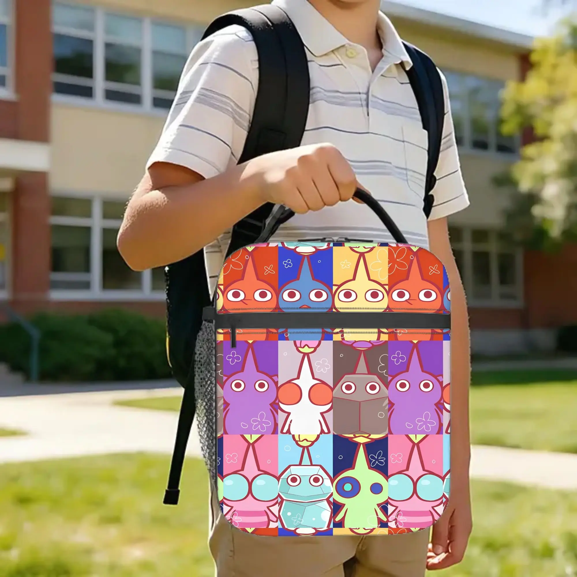 Pikmins Insulated Lunch Bags Cooler Bag Reusable,Lunch Container Video Game Leakproof Tote Lunch Box Men Women Beach  Picnic