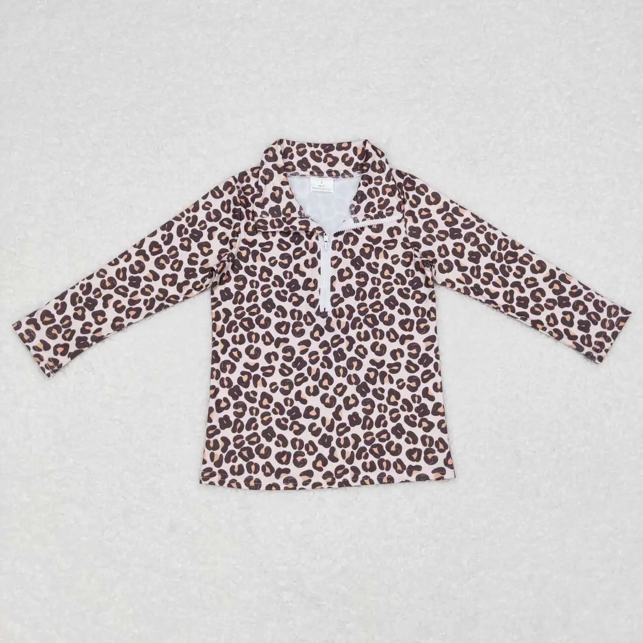 

Z1022-20 New Girls' Autumn And Winter Long-Sleeved Tops With Multi-Element Zipper Pattern Print With Ruffle