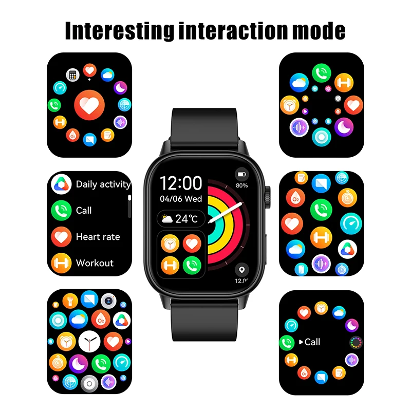 Новый мужской GPS Smart 5.3, Bluetooth-вызов, 2,01-дюймовый HD-экран, мониторинг сердечного ритма и кислорода в крови, несколько спортивных режимов, часы