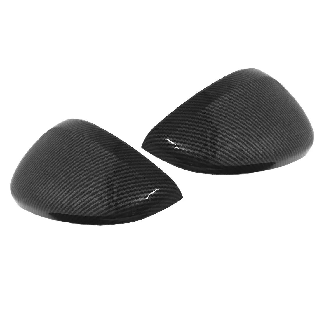 1 Pair Carbon Fiber Texture Self-Adhesive Rearview Side Mirror Cover Cap Trim ABS Fit for Citroen C3 Peugeot 208 2008 2016-2018