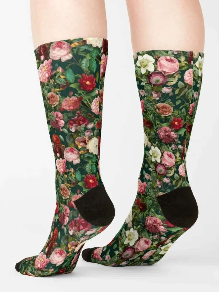 Botanischer Garten auf grünen Socken laufen Kompression sset Boden Mädchen Socken Männer