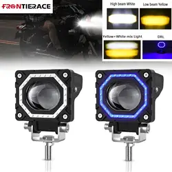 Auxiliary Motorcycle Angel Eyes DRL Spotlights Driving High/Low Fog Lamps Led Lighthouse Super Brighter 120W 6000K 12V 24V