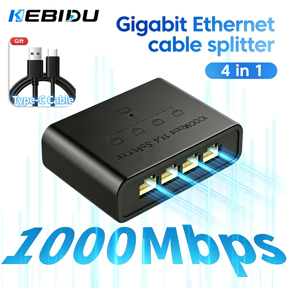 Smart Home Router - KEBIDU 5 Ports 1000Mbps Gigabit RJ45