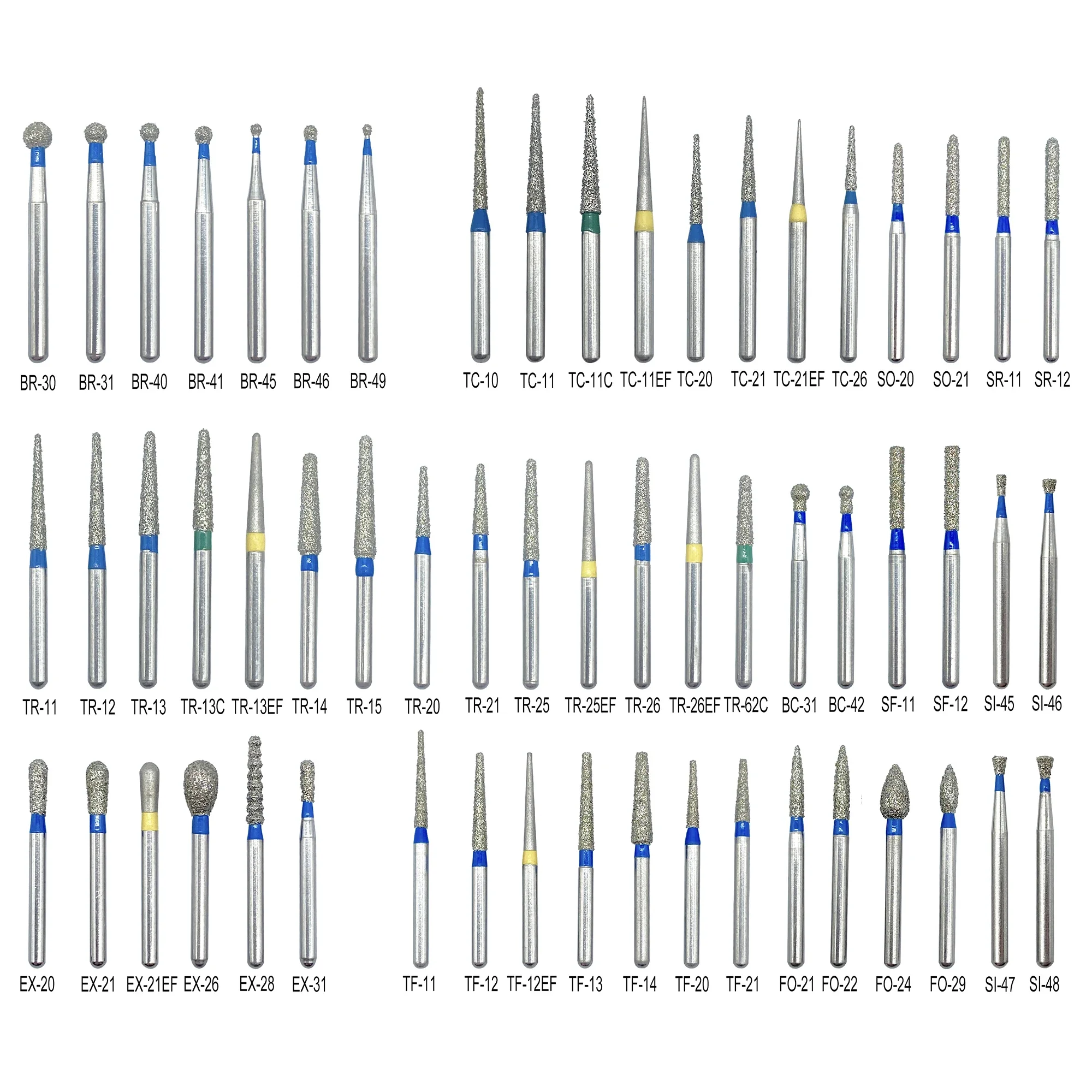 10pcs Tomenty Dental Diamond Bur FG Drills Dia 1.6mm dental carbide ball strawberries Polishing  Teeth Whitening Tools