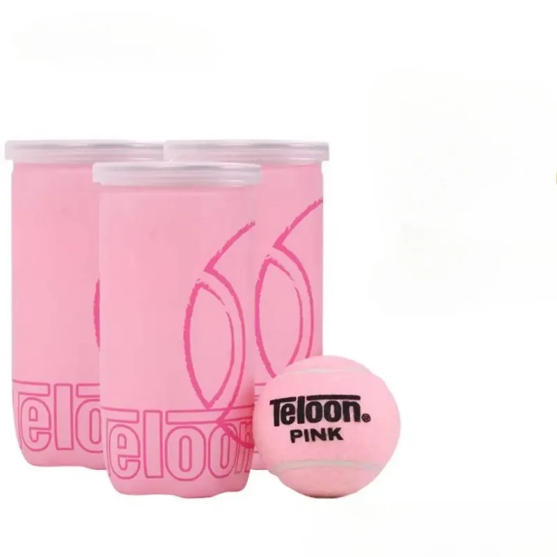 كرة تنس وردية مكونة من قطعتين/ كرة تنس معلبة للسيدات المبتدئين، كرة تنس مقاومة للاهتراء ومرونة عالية