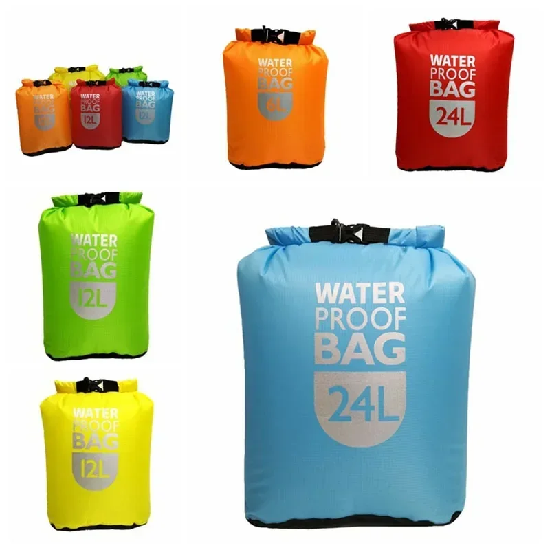 

6/12/24L Waterproof Dry Bag Pack Sack Swimming Rafting Kayaking River Trekking Floating Sailing Canoing Boating Water Resistance