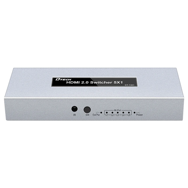 DTECH Switch Hdmi 4K HDR Switch Hdmi 5x1 Hdmi Switch 4K 5 Port 5 in 1 Out Video Switchers Signal Distribution HDR