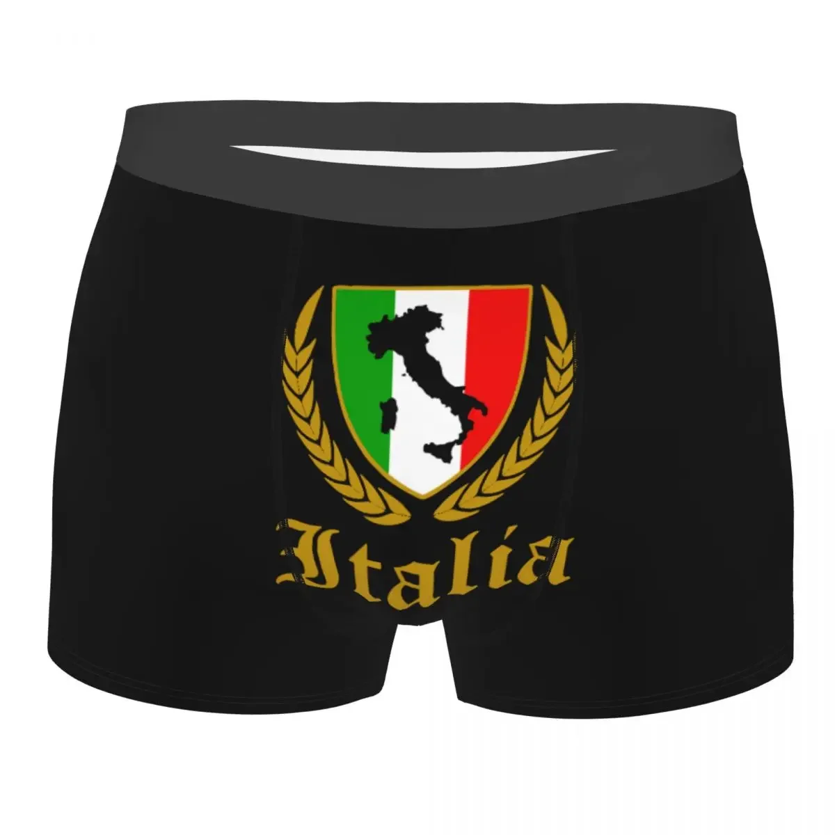 Men Italia Italy Italian Flag Underwear Map Printed Boxer Briefs Shorts Panties Homme Soft Underpants S-XXL