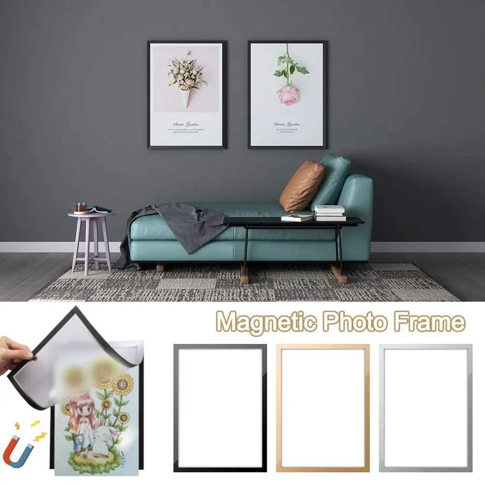 A3 A4 8.5x11inch Magnetic Photo Frame Poster Certificate Artwork Self Adhesive Magnetic Display Board Photo Display