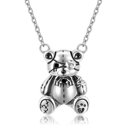 Jiuhao 925 Sterling Silver Violent Dolls Cry Little Bear Pendant with Necklace for Women Birthday Gift Fashion Fine Jewelry