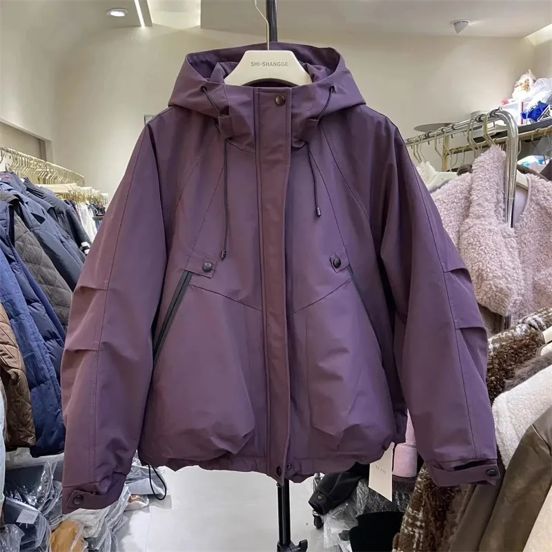 

Short Trench Coats 2025 Spring Autumn New Explosions Windbreaker Women's Jackets Fashion Casual Outerwear Hooded Female Overcoat