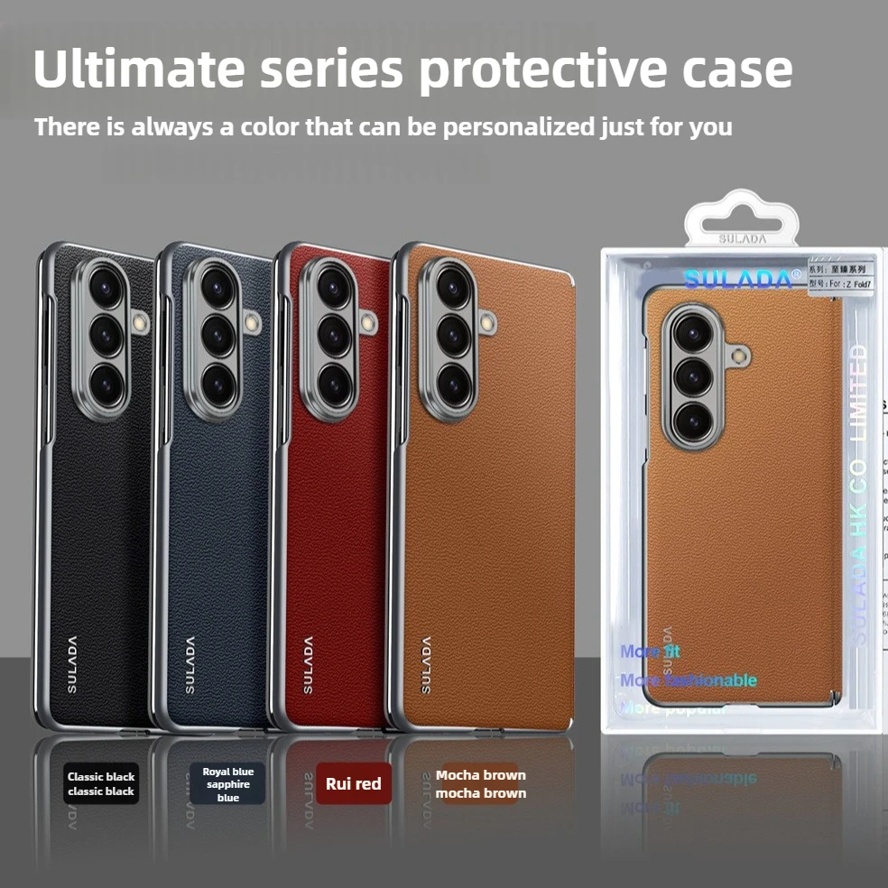 

Чехол для телефона из воловьей кожи первого слоя для Samsung Galaxy Z Fold 7 Fold7, металлическая защита объектива, твердый чехол с магнитным притяжением