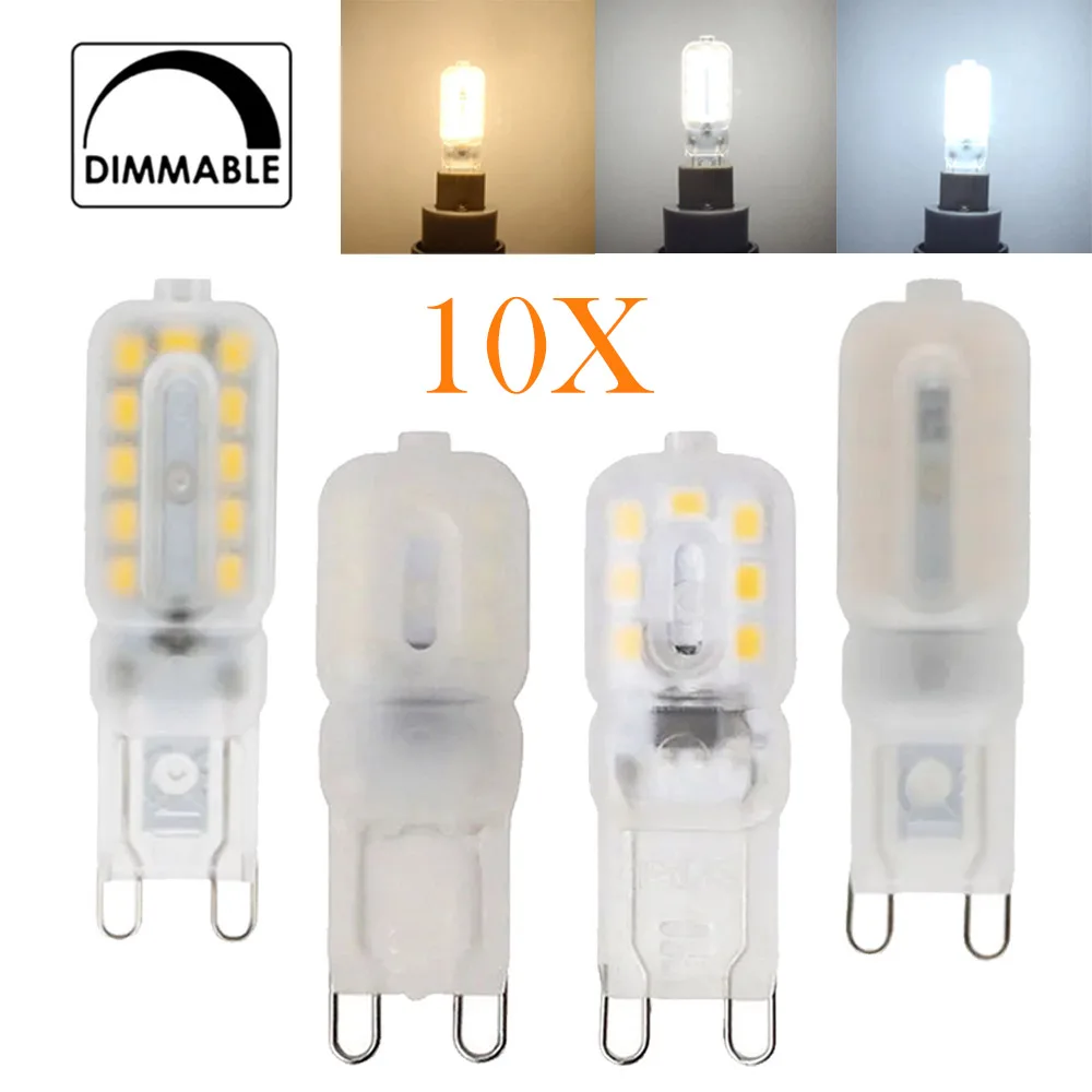 10pcs Dimmable G9 Led Corn Bulb 3W 5W 7W Light Bulbs 220V Cold Warm White 14Leds 22Leds 360 Beam Lampada 2835 Smd Mini Home