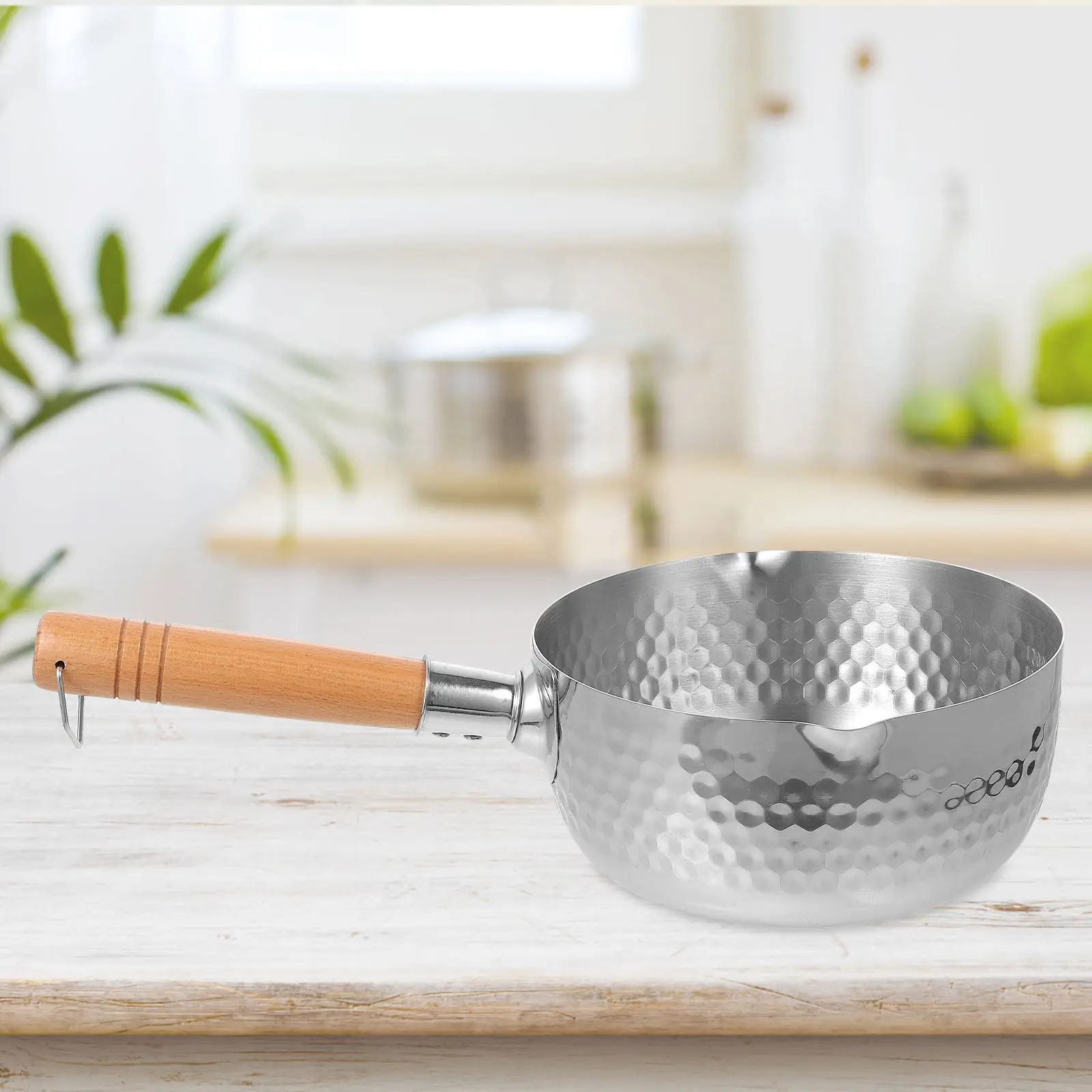 Olla de Acero Inoxidable Premium con Asa Única y Base Plana para Cocinar, Ideal para Estofados, Sopas, Papillas, Pollo, Ramen y Cocina Asiática