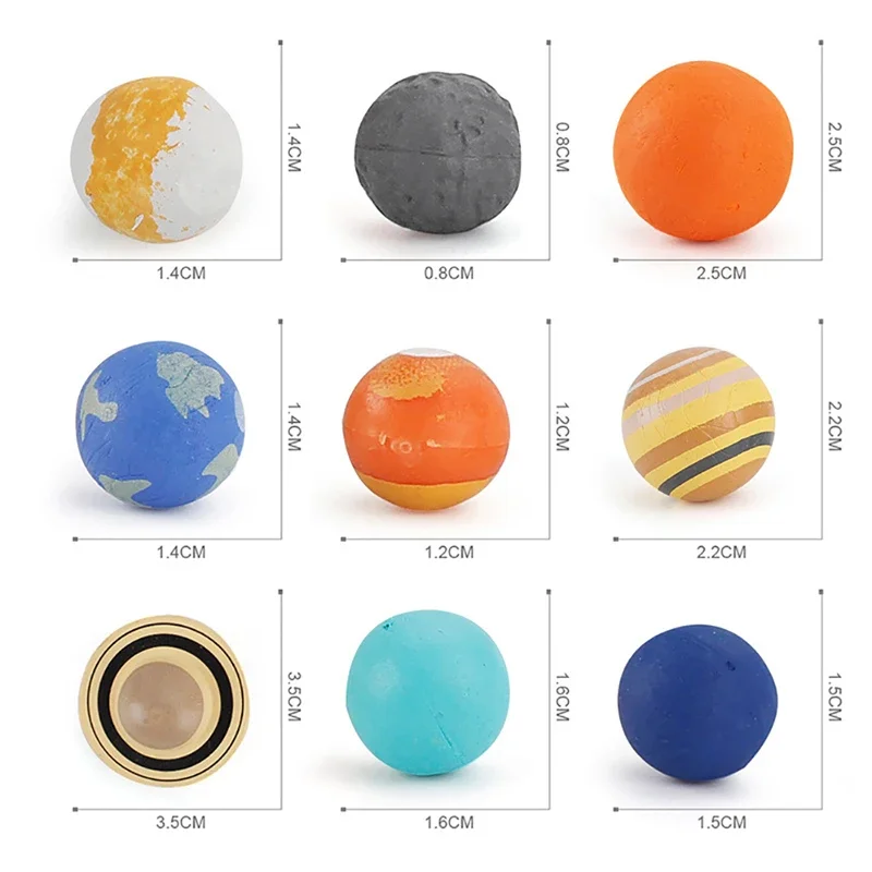 9pc Toy Simulation Solar System Cosmic Planet Universe Model Figures Teaching Materials Science Educational Toys