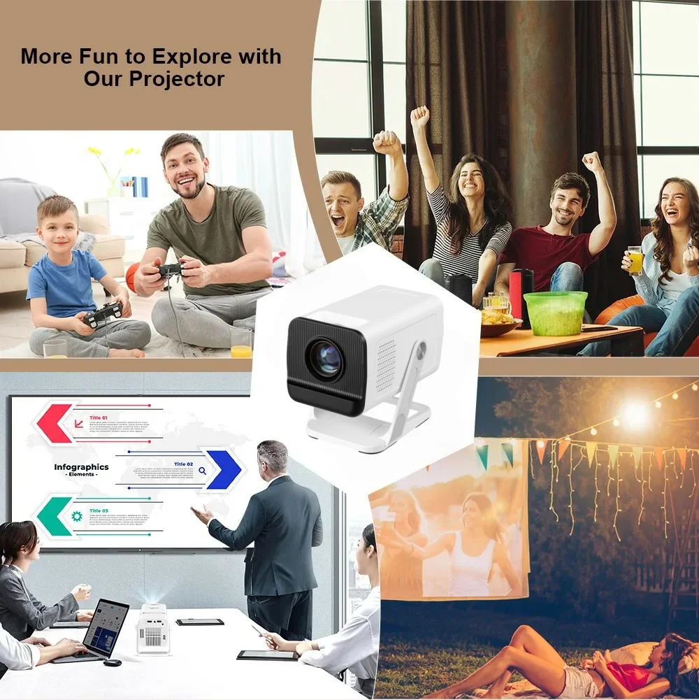 جهاز عرض KIXIN X1 4K Android WiFi6 BT5.4 أصلي 1080P 300Ansi قصير رمي فيديو مسرح منزلي ذكي متعاطي المخدرات proyector Projetor 4K #6