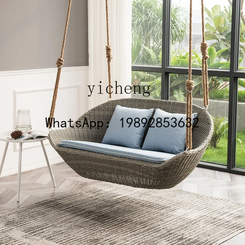 

b Hanging Chair Hanging Basket Rattan Chair Indoor Household Swing Rocking Chair Bedroom Balcony Single Lazy