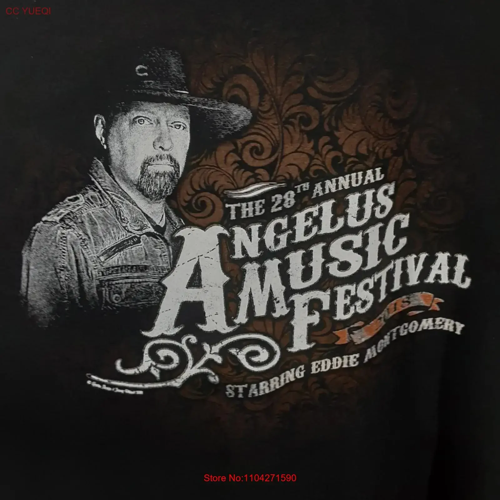 Camiseta negra 2XL del Festival de Música Angelus 2018, estilo vintage lavado, para uso diario, ligeramente elástica, elegante, unisex