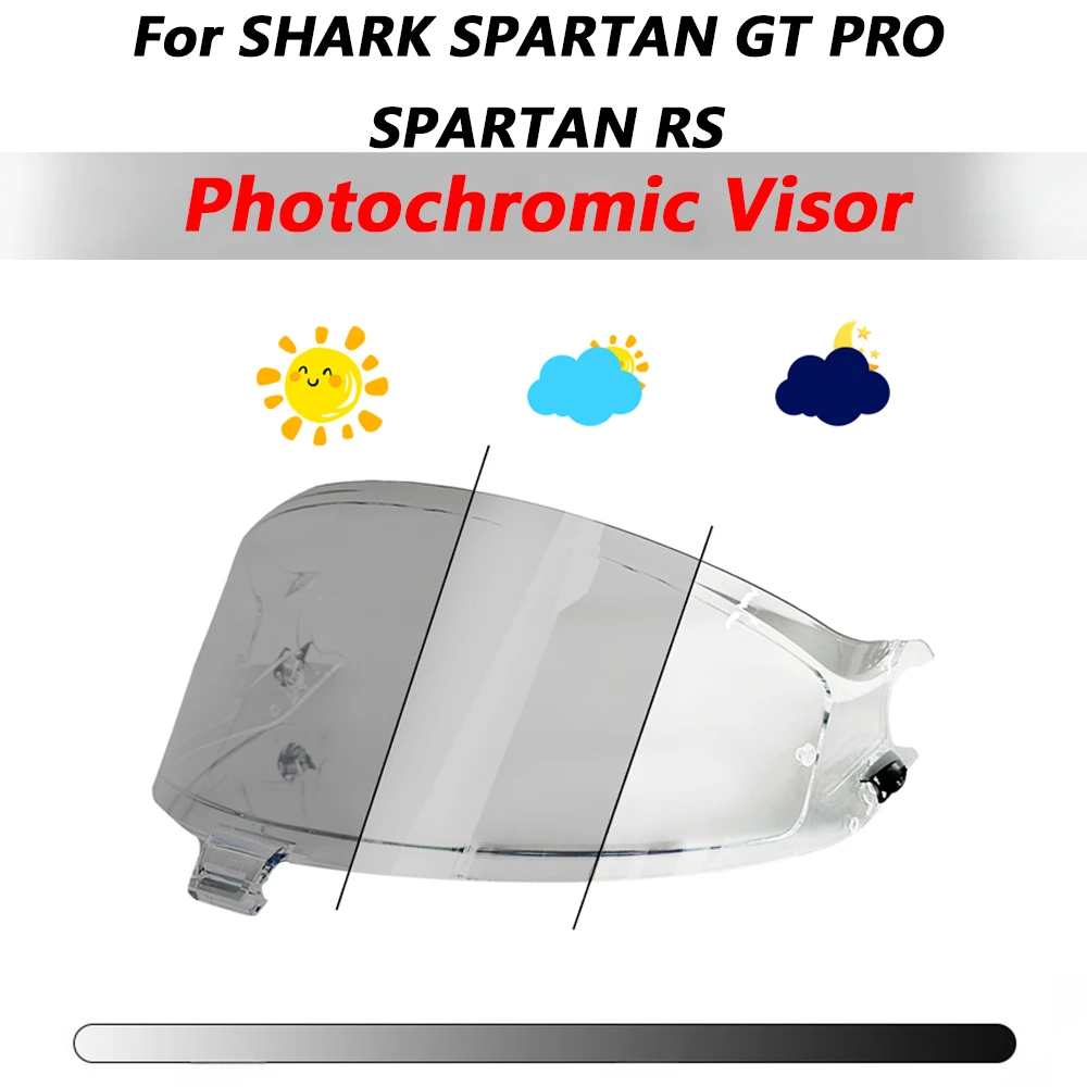 

Для шлема SHARK SPARTAN GT PRO/SPARTAN RS, фотохромный козырек, анти-УФ-защитный козырек для ПК, линза Atlas, хромический дымчатый темный сменный козырек
