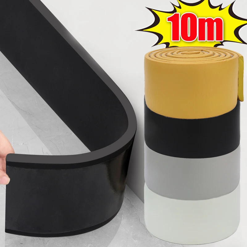 10-2 متر ذاتية اللصق التفاف خط الضميمة ثلاثية الأبعاد الجدار ملصق سميكة المضادة للتصادم شرائط غرفة نوم المنزل خطوط الزاوية الديكور