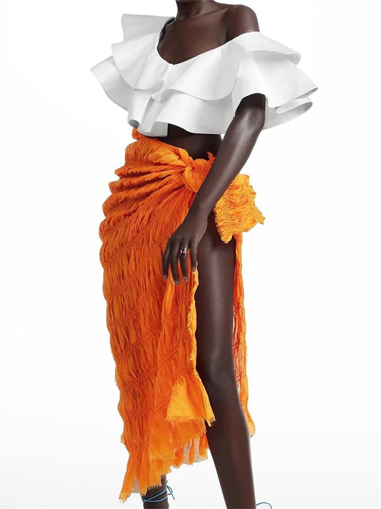 Nibber Casual Geplooide Geweven Rok Voor Vrouwen Harajuku Sexy Oversized Kleding Onregelmatige Vorm Kant Casualwear Vrouwelijke Outfit