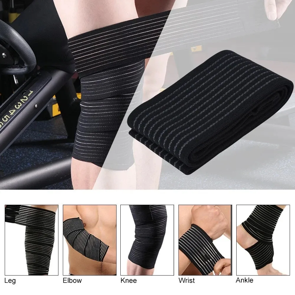 1PC Sports Elastic Compression Knee Bandages Fitness Straps for Gym Weight Lifting Squats Leg Compression Training Wraps