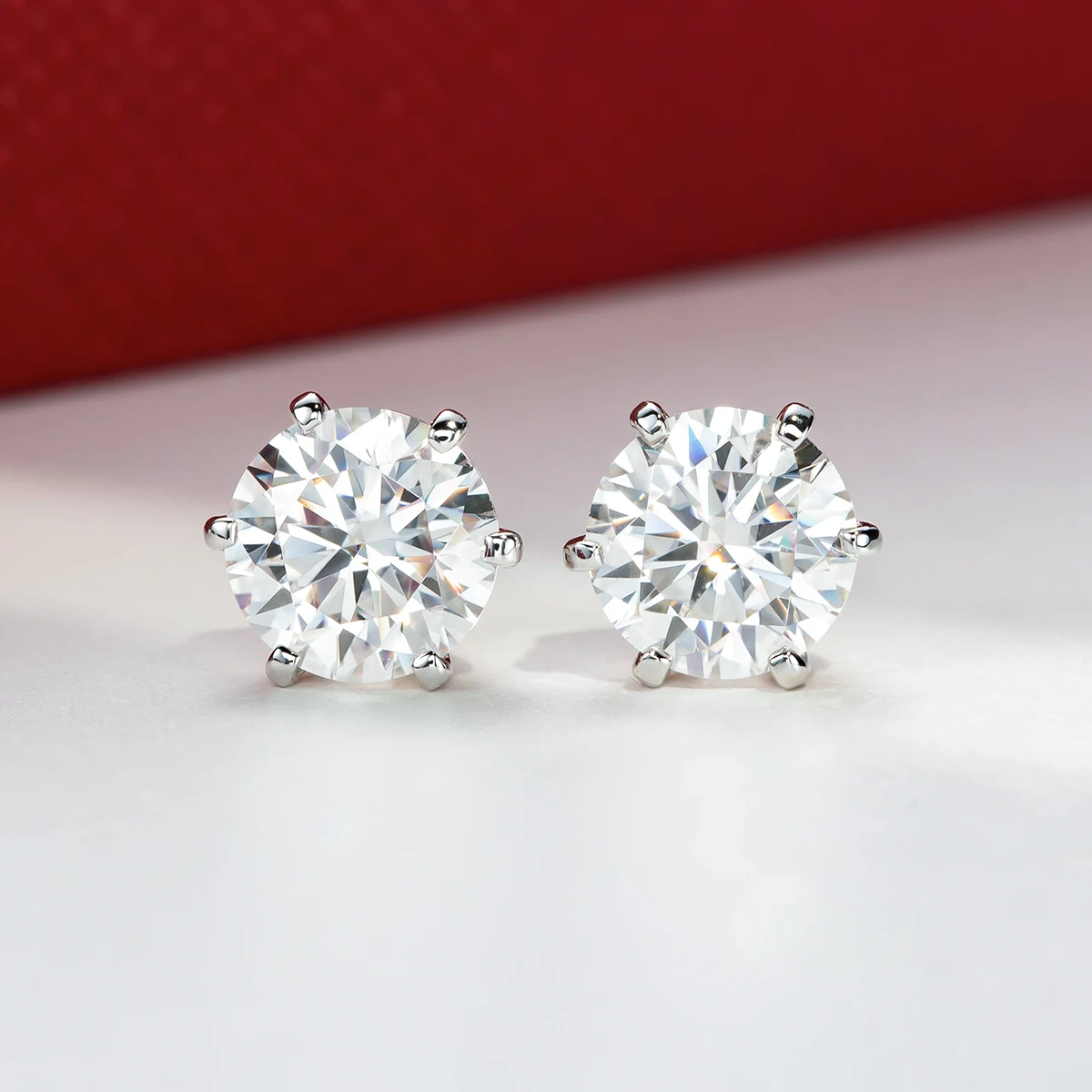 AnuJewel 14K White Gold 1ct D Color Moissanite Diamond Stud Earrings For Woman Gifts Fine Jewelry Wholesale