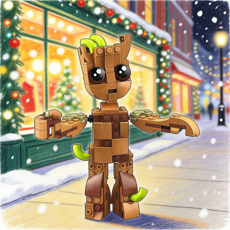 

208pcs MOC Baby Groot Alternate Creator 3 1 Model Building Blocks Construction Christmas Gifts Toy Creative DIY Idea Kids Toys