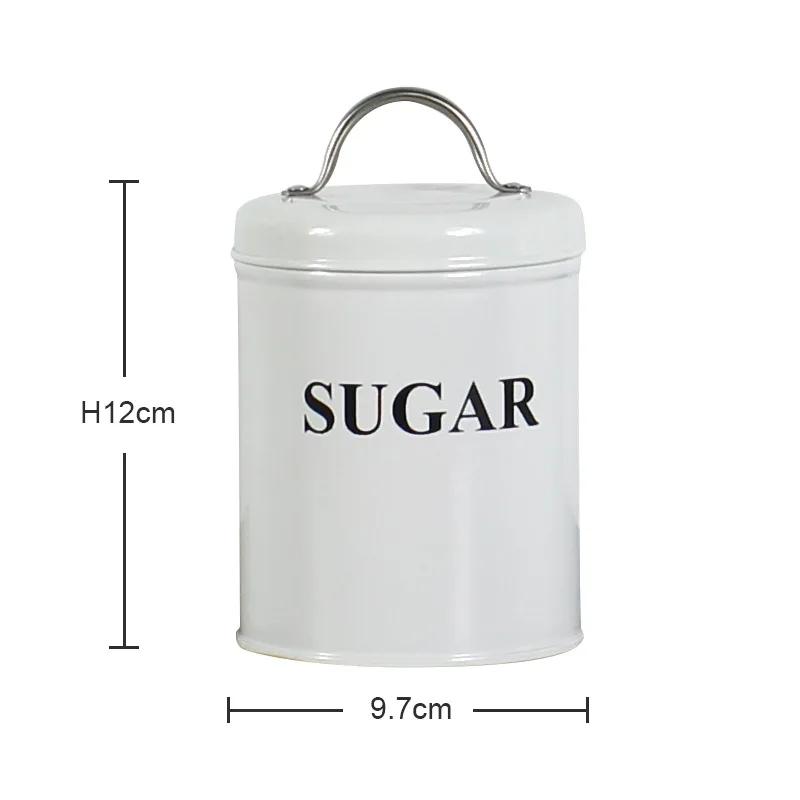 American country sugar coffee tea round cans metal retro kitchen desktop storage finishing seasoning cans